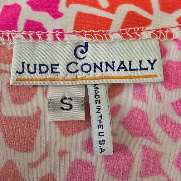 JUDE CONNALLY ABSTRACT RED AND PINK FLORAL DRESS WOMENS SIZE SMALL - Picture 4 of 7